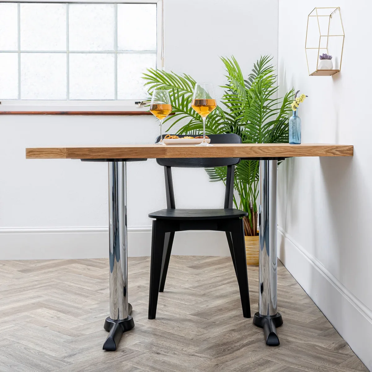 Chrome Twin Pedestal Table Base 720 x 540 mm - Image 3