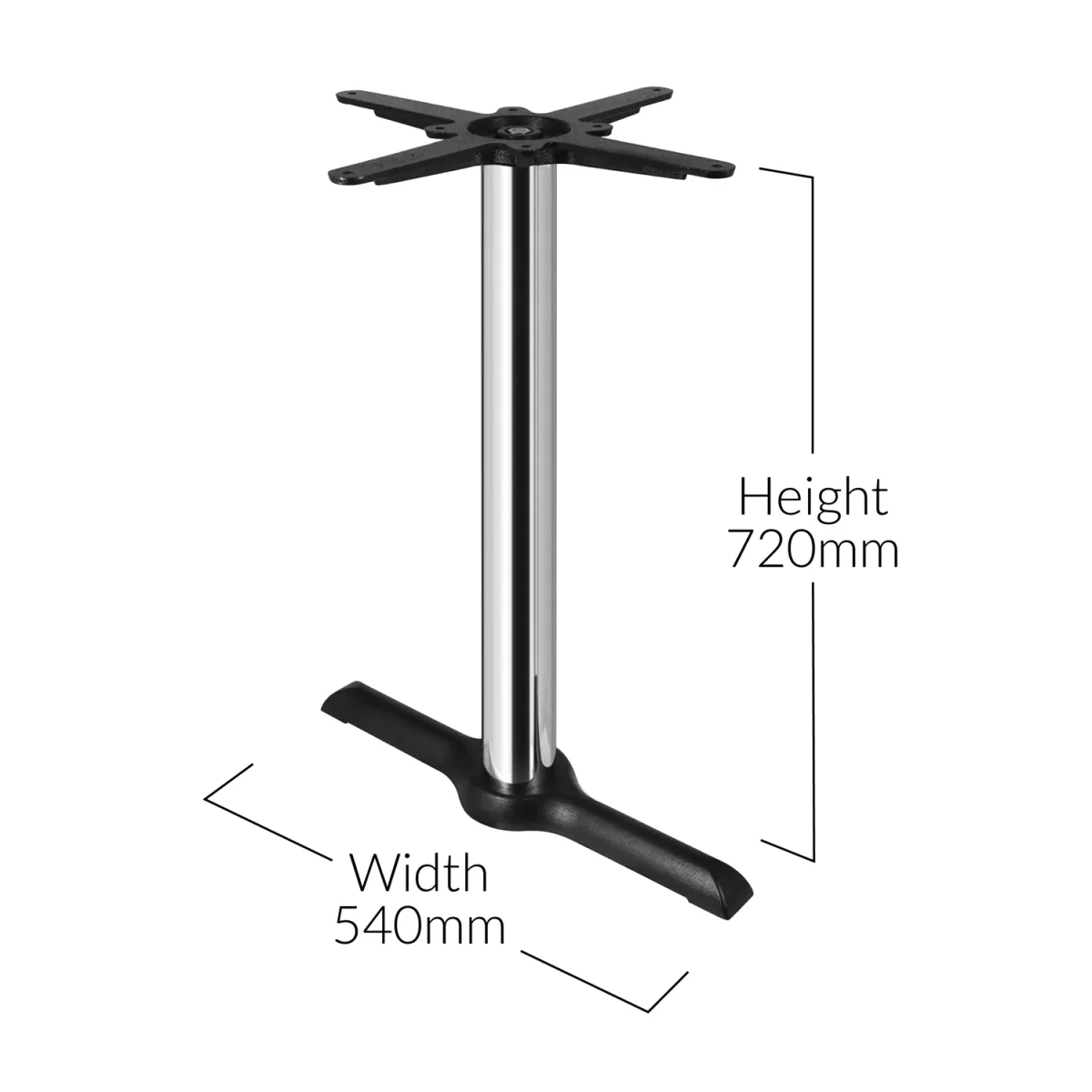 Chrome Twin Pedestal Table Base 720 x 540 mm - Image 6