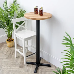 Oak Solid Wood Tall Round Bistro Table