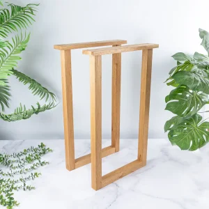40mm Solid Oak Wooden Square Table & Desk Legs 720mm high x 450mm deep (set of 2)