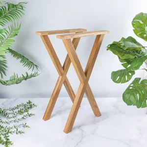 40mm Solid Oak Wooden X Legs 720mm high x 450mm deep (set of 2) Desk & Table Legs